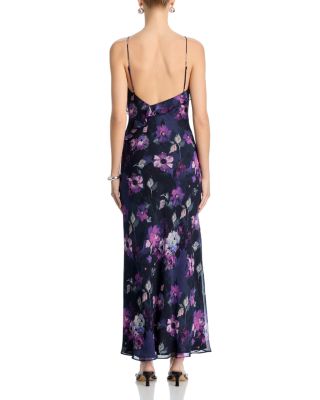 Watercolor Floral Ruffle Maxi Slip Dress - Exclusive