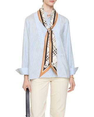 Skinny Check Knight Stamp Silk Scarf