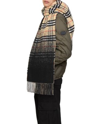 Gradient Check Cashmere Scarf