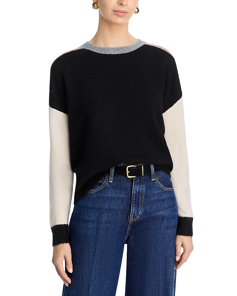 Aqua Colorblock Crewneck Sweatshirt - Exclusive In Black