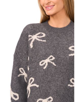 Ribbon Jacquard Pullover Sweater