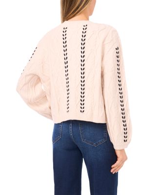Cable Knit Ribbon Cardigan