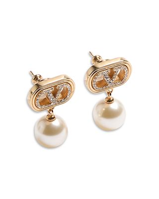 VLogo Signature Drop Earrings, 0.8"L