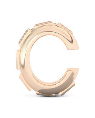 Certified Lab Grown Diamond Baguette Le Corbusier Puff Set Double Ear Cuff in 14K Yellow Gold, 0.325 tcw