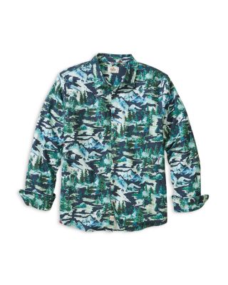 Printed Long Sleeve Button Front Shirt