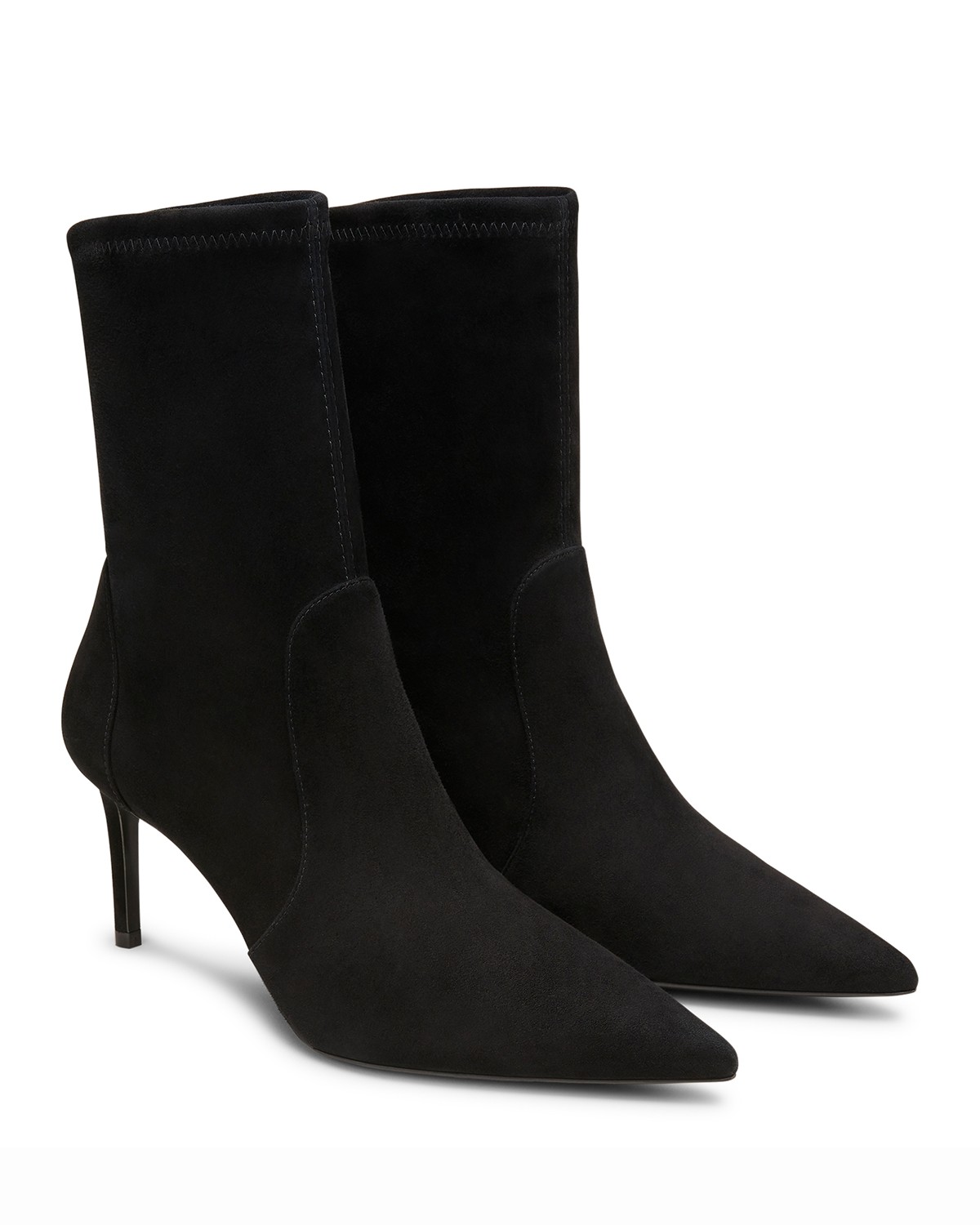 Stuart Weitzman Women's Stuart Power 75 Zip Booties in Black