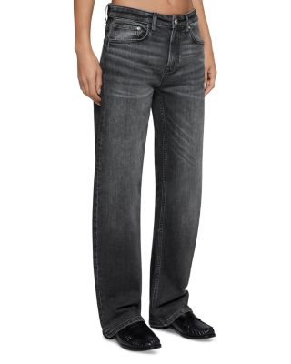 Alida High Rise Loose Bowed Jeans in Smoke