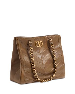 Laseine VLogo Leather Tote Bag