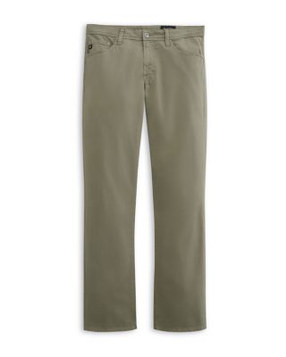 Everett Slim Straight Fit Twill Pants in Dusty Sage