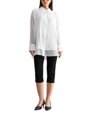 Organza Contrast Oversized Shirt  