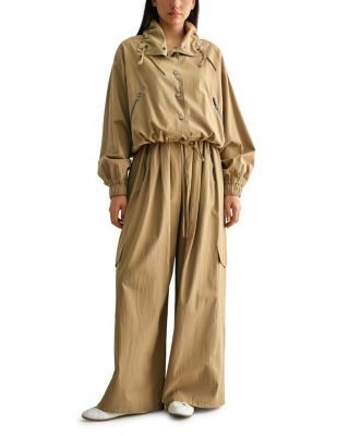 Front Zip Flap Patch Pocket Pants