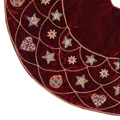 50&amp;quot; Velvet Embellished Tree Skirt