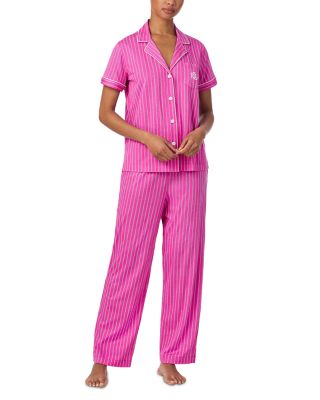 Short Sleeve Notch Collar Ankle Pant Pajama Set