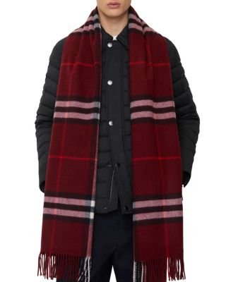 Wide Check Cashmere Scarf