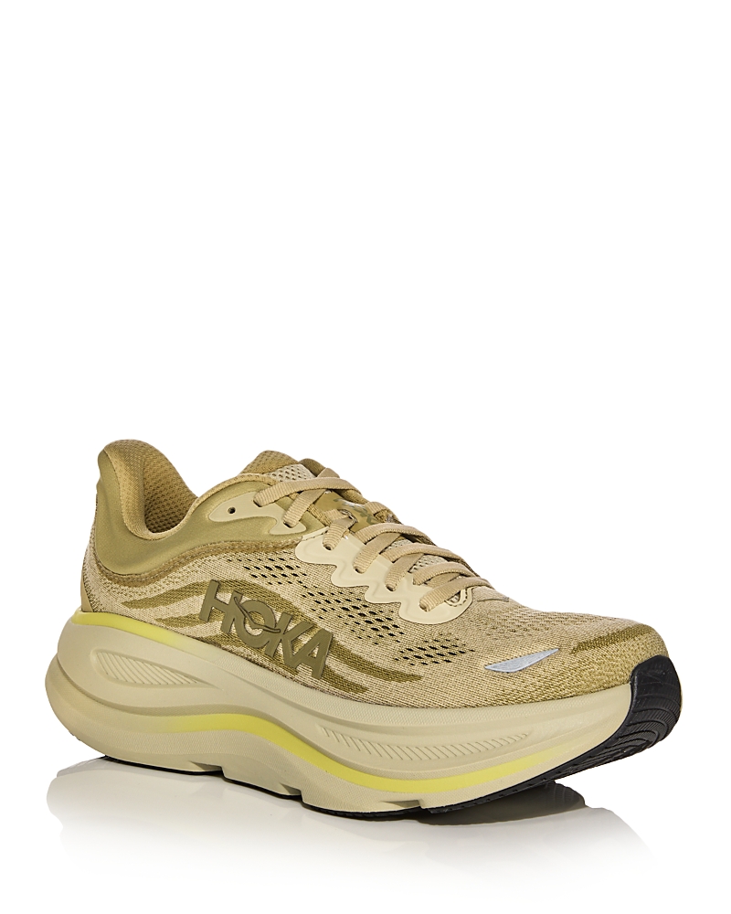 Hoka Men's Bondi 9 Lace Up Running Sneakers in Galatic Grey