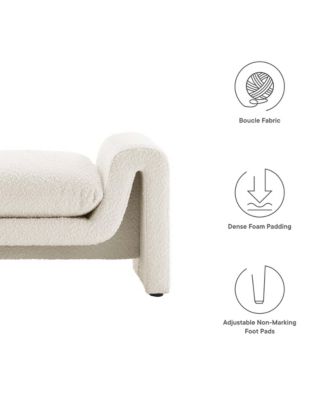 Waverly Boucle Fabric Bench
