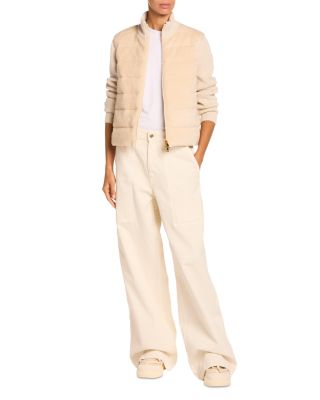 Padded Teddy & Wool Zip-Up Cardigan