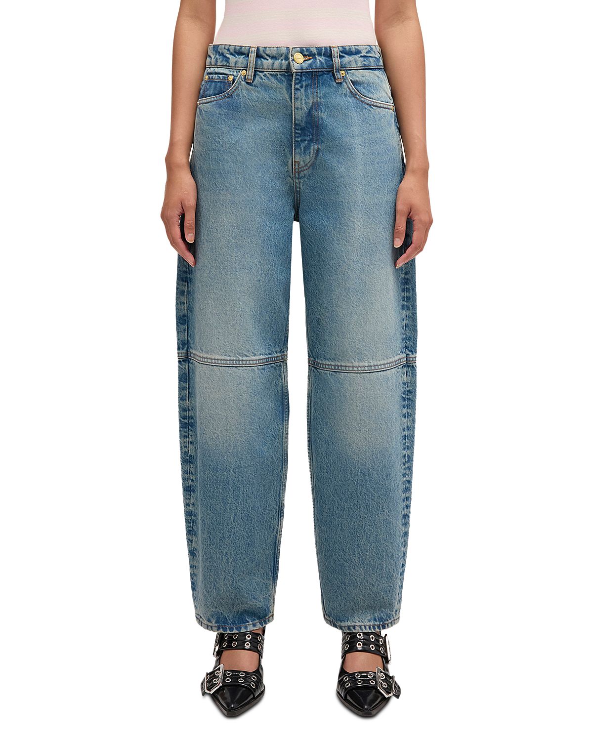 Ganni Essentials Tint Rigid Mid Rise Barrel Jeans