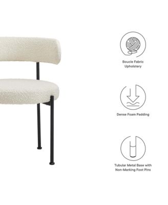 Albie Boucle Fabric Dining Chairs, Set of 2