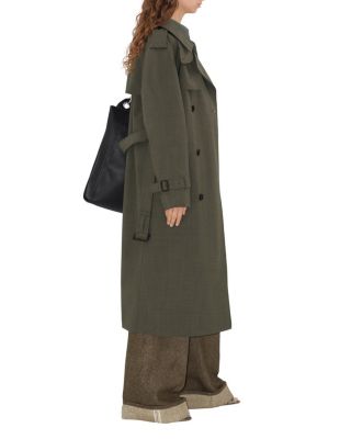 Long Stretch Wool Trench Coat