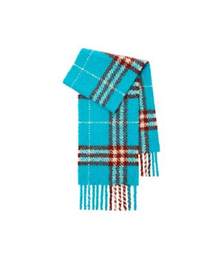  Check Alpaca Wool Blend Boucle Scarf