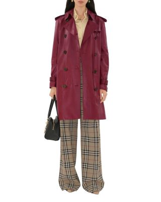 Mid-length Leather Kensington Trench Coat