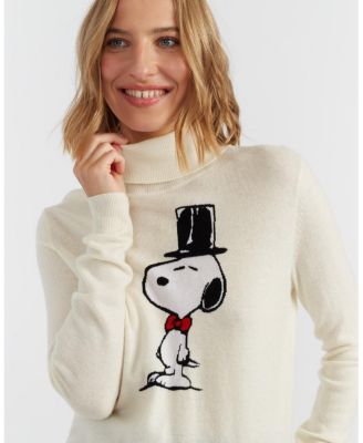  Women's Wool Cashmere Top Hat Snoopy Sweater