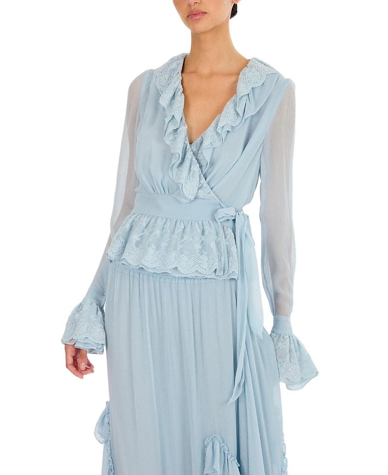 Secret Mission Poet Blouse In Blue