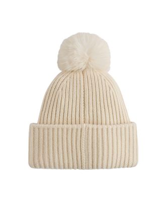  Dara Women's Wool Cashmere Blend Knit Beanie Hat with Pom Pom