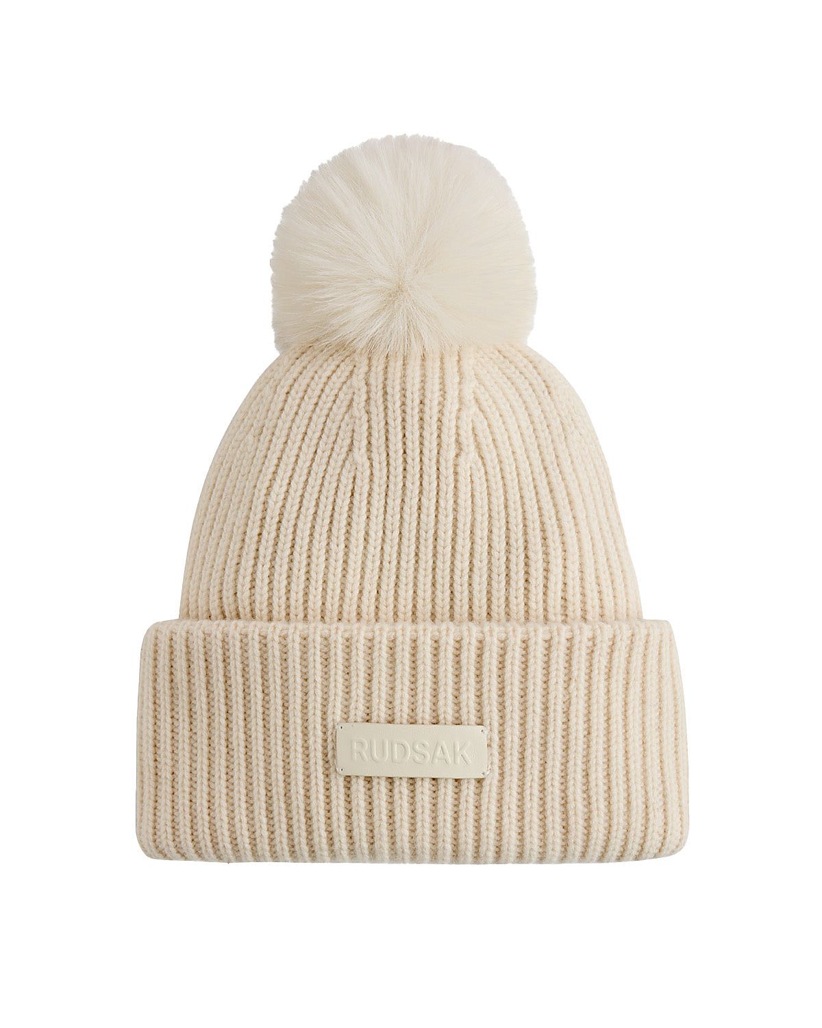Rudsak Dara Women's Wool Cashmere Blend Knit Beanie Hat with Pom Pom