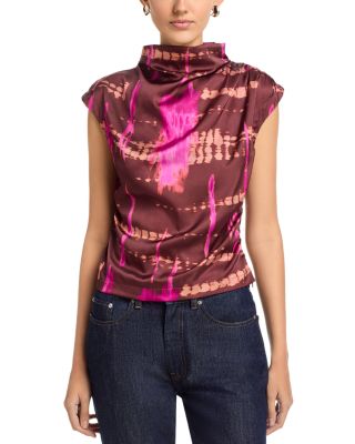 Avery Satin Print Top