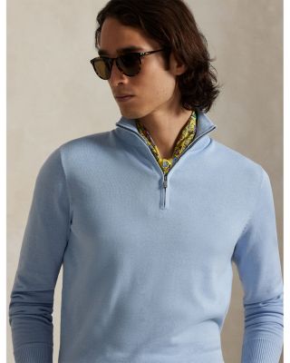 Cotton Quarter Zip Mockneck Sweater