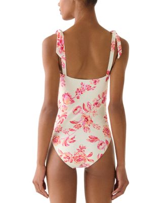 Shirred One Piece Swimsuit