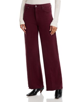 Anessa High Rise Raw Hem Jeans in Vintage Dark Oxblood