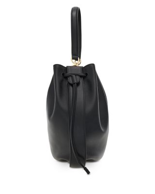 Hug Buckle Leather Bucket Bag