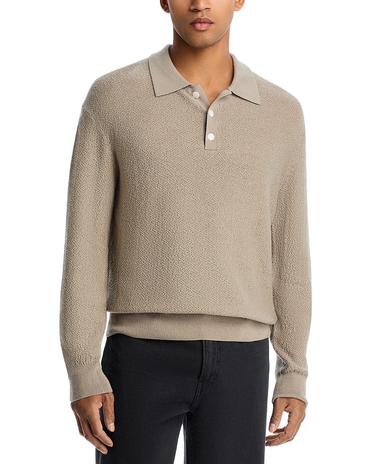 Frame Long Sleeve Polo Sweater