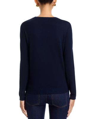 Long Sleeved Color Blocked Jersey Crewneck Pullover Sweater