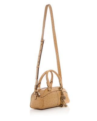 Small Stippled Leather Bowling Bag