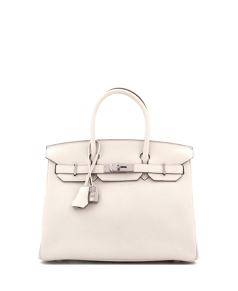 Click to view more detailed imagery on our partner's website Pre-owned Pre-owned Hermes Hermes Birkin 30 Handbag Light Togo With Palladium Hardware In White