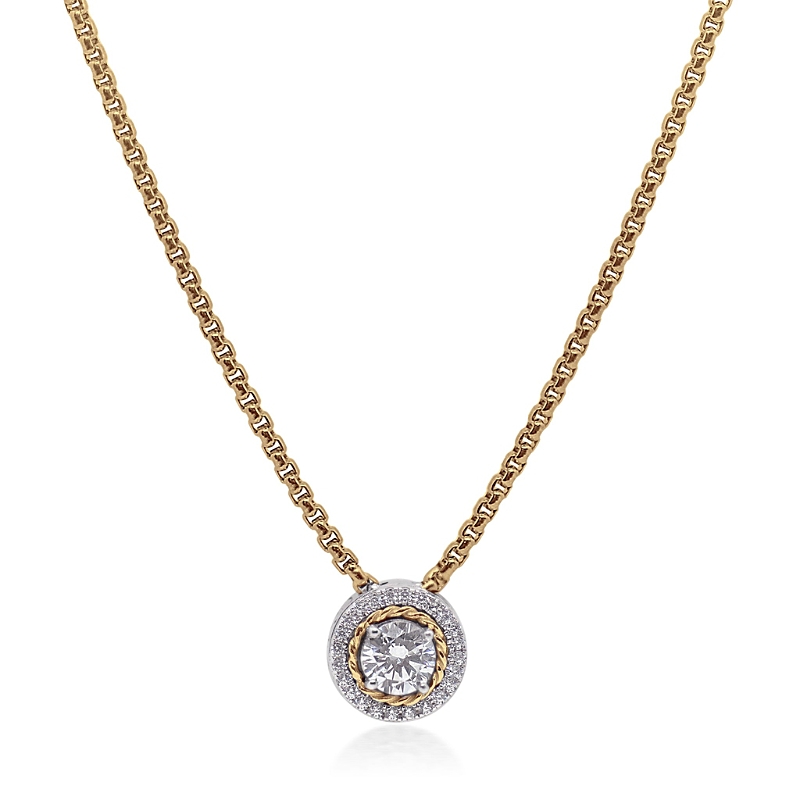 Alor Day Diamonds Round Pendant Necklace, 1.15 Tcw Lab Grown Diamonds In Gold