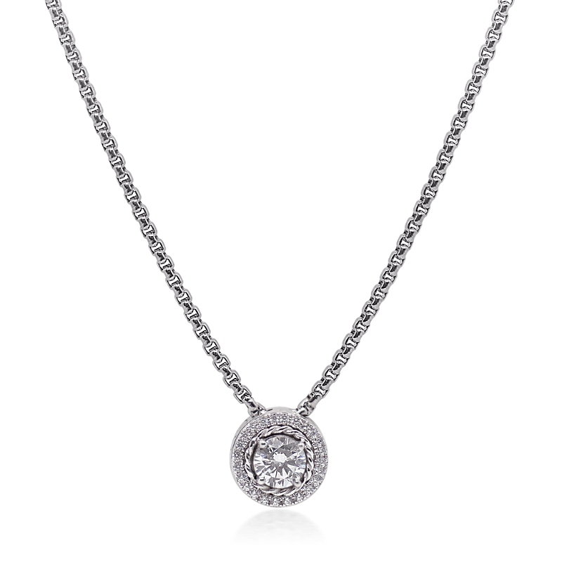 Alor Day Diamonds Round Pendant Necklace, 1.15 Tcw Lab Grown Diamonds In Silver
