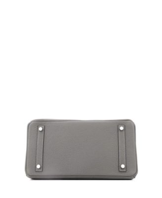 Birkin 30 Handbag Grey Clemence with Palladium Hardware