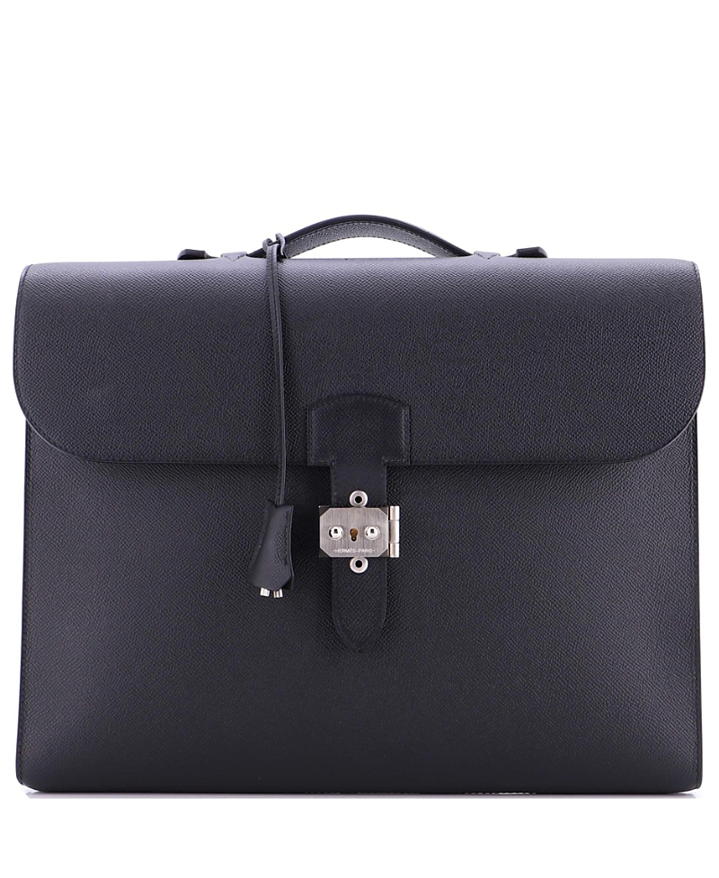 Pre-owned Pre-owned Hermes Hermes 38 Sac A Depeches Bag Epsom In Black