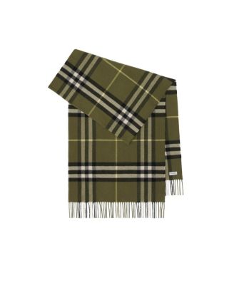 Wide Check Cashmere Scarf