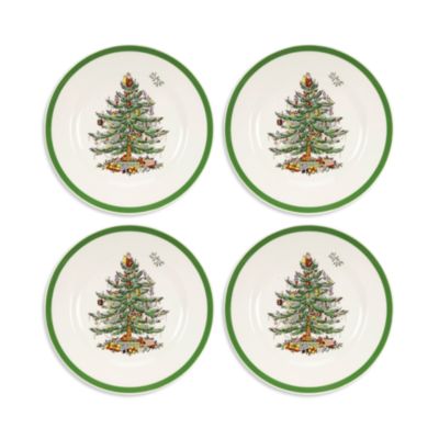 Christmas Tree Salad Plates, Set of 4