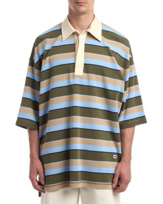 Oversize Fit Stripe Polo Shirt