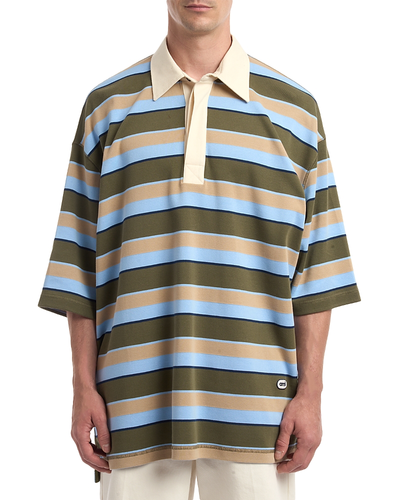 Ami Oversize Fit Stripe Polo Shirt