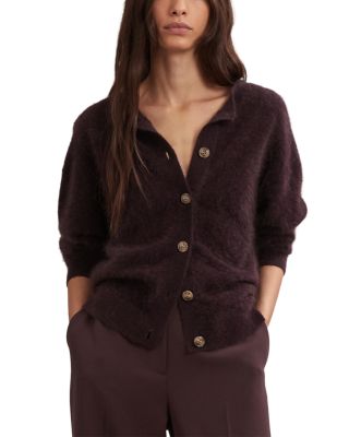 Mel Brushed Cashmere Cardigan Sweater 
