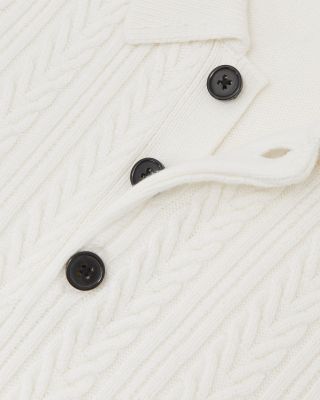 Half Button Cable Jumper Sweater