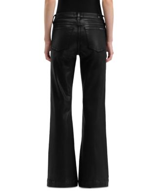 Dojo Tailorless Mid Rise Flare Jeans in Coated Black